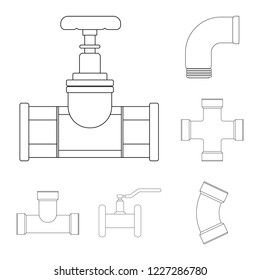 Vector design of pipe and tube logo. Collection of pipe and pipeline stock vector illustration.