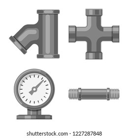 Vector design of pipe and tube logo. Set of pipe and pipeline vector icon for stock.