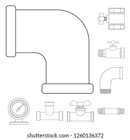 Vector design of pipe and tube logo. Collection of pipe and pipeline stock vector illustration.
