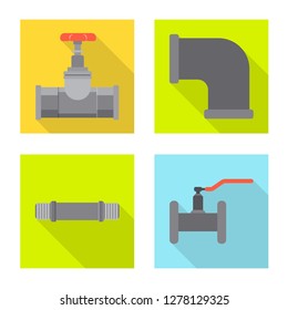 Vector design of pipe and tube logo. Set of pipe and pipeline stock symbol for web.