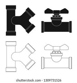 Vector design of pipe and tube logo. Collection of pipe and pipeline stock symbol for web.
