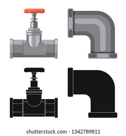 Vector design of pipe and tube logo. Collection of pipe and pipeline stock vector illustration.