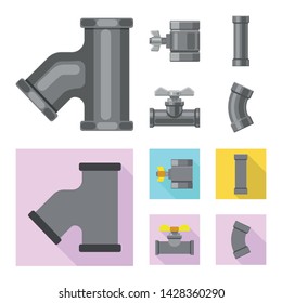 Vector design of pipe and tube logo. Collection of pipe and pipeline stock symbol for web.