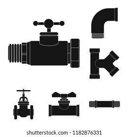 Vector design of pipe and tube sign. Collection of pipe and pipeline vector icon for stock.