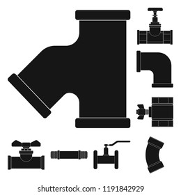 Vector design of pipe and tube sign. Collection of pipe and pipeline stock symbol for web.