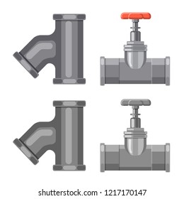 Vector design of pipe and tube sign. Collection of pipe and pipeline stock vector illustration.