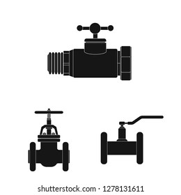 Vector design of pipe and tube sign. Collection of pipe and pipeline stock symbol for web.