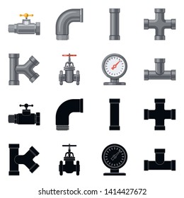 Vector design of pipe and tube sign. Set of pipe and pipeline stock vector illustration.