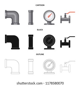Vector design of pipe and tube symbol. Collection of pipe and pipeline stock symbol for web.