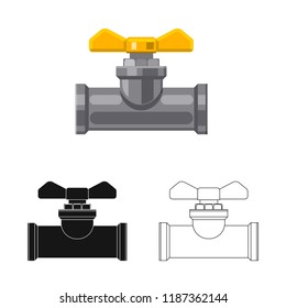 Vector design of pipe and tube symbol. Set of pipe and pipeline stock vector illustration.