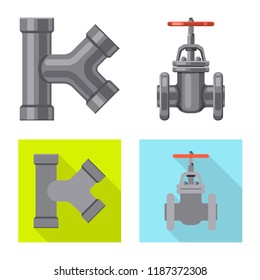 Vector design of pipe and tube symbol. Collection of pipe and pipeline vector icon for stock.