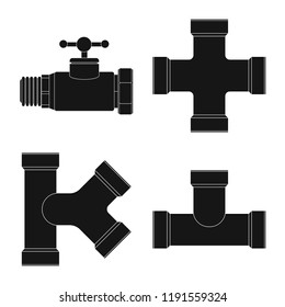 Vector design of pipe and tube symbol. Collection of pipe and pipeline stock symbol for web.