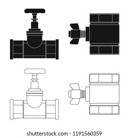 Vector design of pipe and tube symbol. Set of pipe and pipeline vector icon for stock.