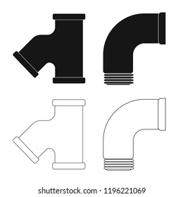 Vector design of pipe and tube symbol. Set of pipe and pipeline stock symbol for web.