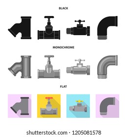Vector design of pipe and tube symbol. Set of pipe and pipeline stock symbol for web.