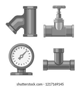 Vector design of pipe and tube symbol. Collection of pipe and pipeline stock vector illustration.