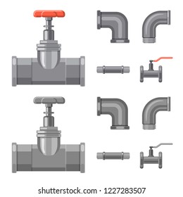 Vector design of pipe and tube symbol. Collection of pipe and pipeline stock vector illustration.