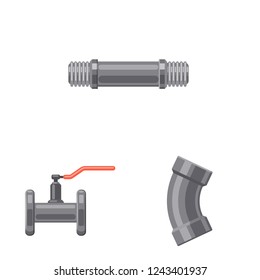 Vector design of pipe and tube symbol. Collection of pipe and pipeline stock symbol for web.