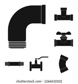 Vector design of pipe and tube symbol. Collection of pipe and pipeline stock vector illustration.