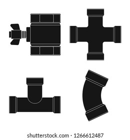 Vector design of pipe and tube symbol. Set of pipe and pipeline vector icon for stock.