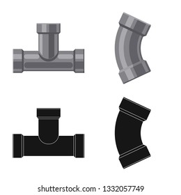 Vector design of pipe and tube symbol. Set of pipe and pipeline stock vector illustration.