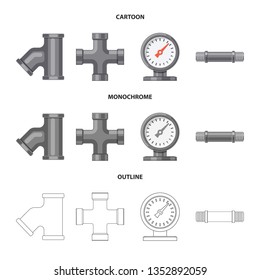 Vector design of pipe and tube symbol. Set of pipe and pipeline stock symbol for web.
