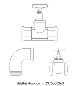 Vector design of pipe and tube symbol. Collection of pipe and pipeline vector icon for stock.