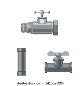 Vector design of pipe and tube symbol. Collection of pipe and pipeline stock vector illustration.