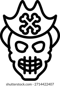 Estilo de Ícone Pirata de Design de Vetor