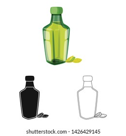 Vector design of pistachio and nut sign. Set of pistachio and vitamin stock symbol for web.