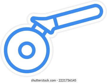 Vector Design Pizza Cutter Symbol Style