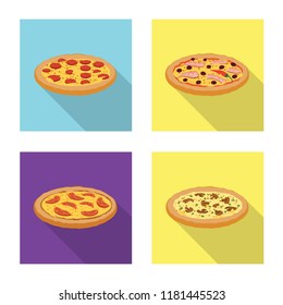 Vector design of pizza and food icon. Set of pizza and italy stock vector illustration.