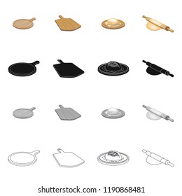 Vector design of pizza and food icon. Set of pizza and italy vector icon for stock.