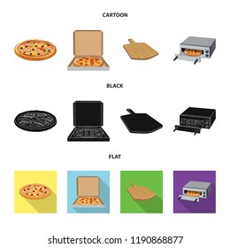 Vector design of pizza and food icon. Set of pizza and italy stock vector illustration.