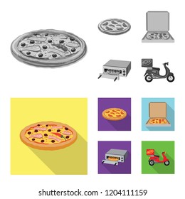 Vector design of pizza and food icon. Set of pizza and italy stock vector illustration.