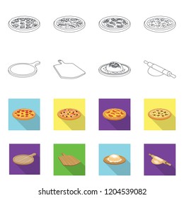 Vector design of pizza and food icon. Collection of pizza and italy stock vector illustration.