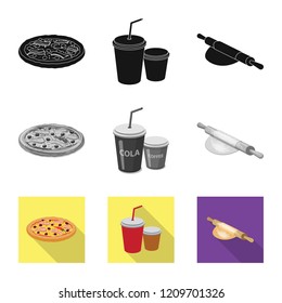 Vector design of pizza and food icon. Collection of pizza and italy stock vector illustration.