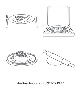 Vector design of pizza and food icon. Set of pizza and italy stock symbol for web.
