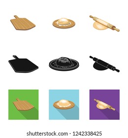 Vector design of pizza and food icon. Set of pizza and italy stock symbol for web.