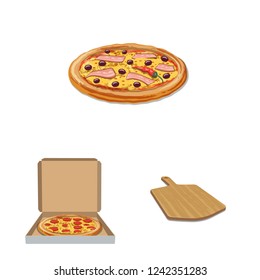 Vector design of pizza and food icon. Collection of pizza and italy vector icon for stock.