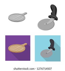 Vector design of pizza and food icon. Set of pizza and italy vector icon for stock.