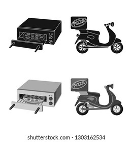 Vector design of pizza and food icon. Collection of pizza and italy vector icon for stock.