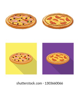 Vector design of pizza and food icon. Collection of pizza and italy stock vector illustration.