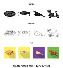 Vector design of pizza and food icon. Collection of pizza and italy stock vector illustration.