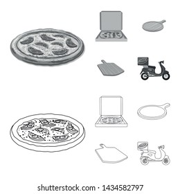 Vector design of pizza and food icon. Set of pizza and italy vector icon for stock.