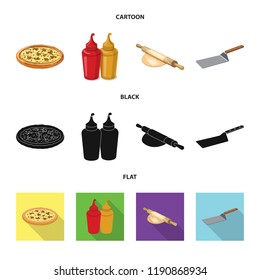 Vector design of pizza and food logo. Collection of pizza and italy vector icon for stock.