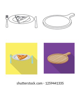 Vector design of pizza and food logo. Set of pizza and italy stock symbol for web.