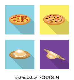 Vector design of pizza and food logo. Collection of pizza and italy vector icon for stock.