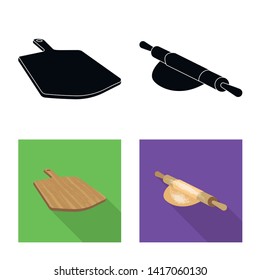Vector design of pizza and food logo. Collection of pizza and italy stock vector illustration.