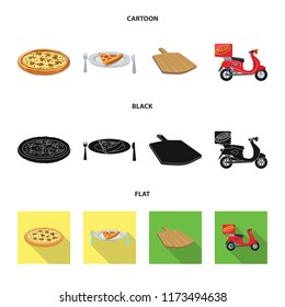 Vector design of pizza and food sign. Collection of pizza and italy vector icon for stock.